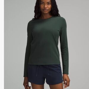 Lululemon Organic Cotton Crewneck Long Sleeve-Legacy Green